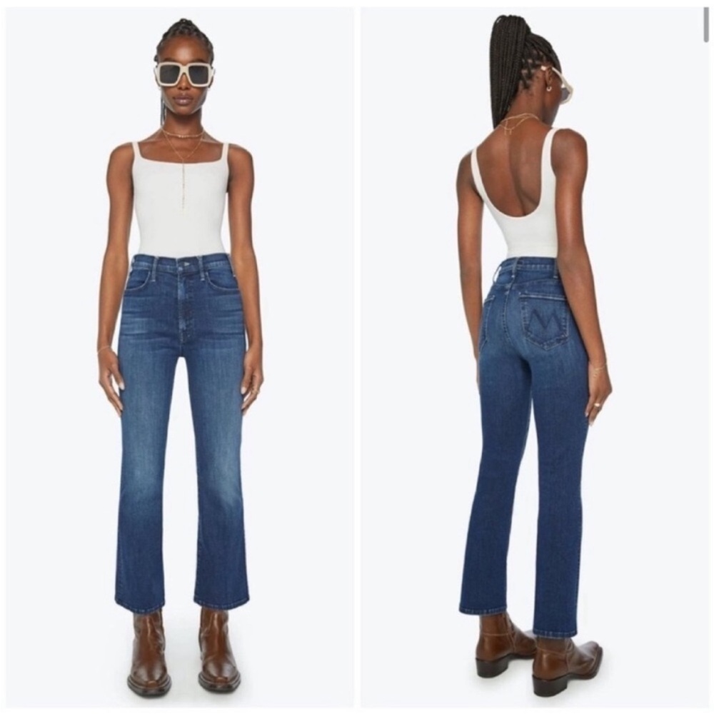 MOTHER Women's Dark Blue Cropped Ankle Jeans